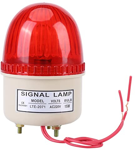 ZJchao 1PC 220V 15W LED Blinkendes Blitzlicht, Industrielle Warnlampe für Werkzeugmaschinen, Rot (Rot)