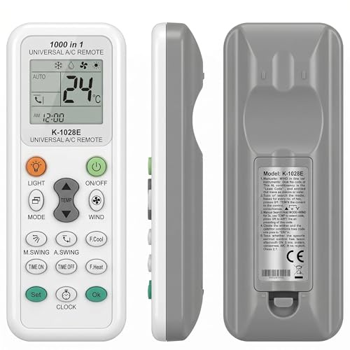Telecomando universale per condizionatore d'aria K-1028E, telecomando universale LCD 1000 in 1 compatibile con LG Samsung Daikin Gree Midea Haier Toshiba, ricambio per condizionatore d'aria