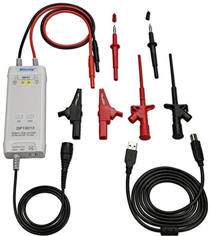Micsig DP10013 Sonda differenziale ad alta tensione 1300V 100MHz 3.5ns tempo di salita 50X/500X Attenuazione, Tektronix P5200A P5205A P5210A, bianco