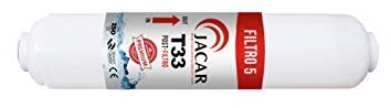 Jacar - Post-filtro a carbone attivo | Filtro per rimineralizzazione dell'acqua | Sapore di acqua minerale 100x100 | Universale per osmosi inversa 5 stadi |