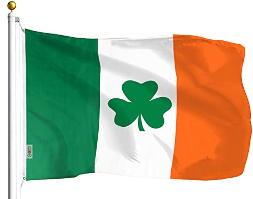 G128 bandera de irlanda (trébol) | 3x5 pies | impresas - los colores vibrantes, arandelas de latón, la calidad del poliester, irlanda