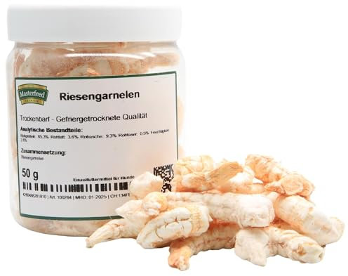 Masterfeed Trockenbarf Riesengarnelen, gefriergetrocknete Qualität, Barf Leckerli für Hunde, 150 g