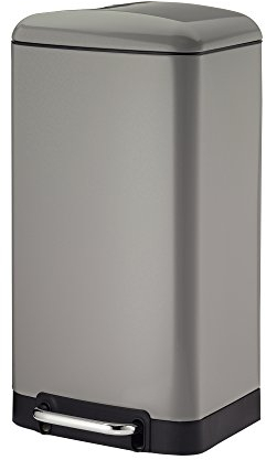 Kela Abfalleimer, Davino, 30 L, 35 x 33 x 62cm, Edelstahl, 10907, Hellgrau