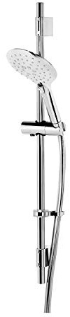 Bristan CAS KIT05 C Cascade Shower Kit with Large 3 Function Push Button Handset and Silver Hose, Chrome