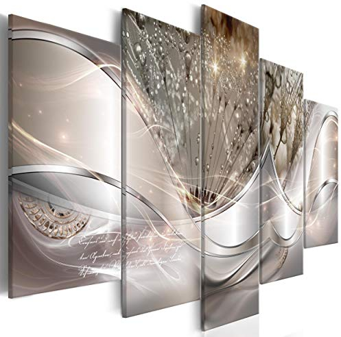 decomonkey Bilder Abstrakt Pusteblume 200x100 cm 5 Teilig Leinwandbilder Bild auf Leinwand Wandbild Kunstdruck Wanddeko Wand Wohnzimmer Wanddekoration Deko Blumen