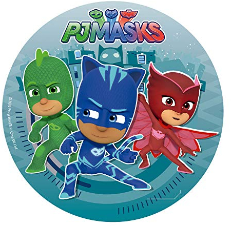 Dekora Compatible with Pj Masks Round 20cm 8 inch Edible Wafer Cake Topper