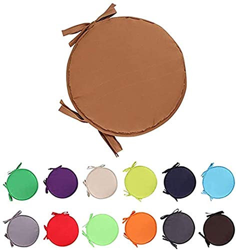 Nicole Knupfer 4er Set Sitzkissen Kissen Rund Filz Waschbare Stuhlkissen für Indoor Outdoor Schalenstuhl Sitzauflage Abnehmbarer (Braun,30 cm Durchmesser)