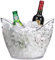 Secchiello per Ghiaccio in Plexiglass Trasparente Ovale 27x20x19 cm fino a 2 Bottiglie Cestello Portaghiaccio bouquet Spumanteria Champagneria in Plastica Acrilico bar, discoteca, ristorante