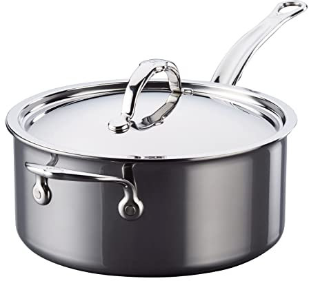 Hestan - NanoBond Collection - Stainless Steel Titanium Sauce Pan, Induction Cooktop Compatible, 4 Quart
