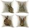 Coversolate 4er Set Ostern Kissenh黮le Leinen Kissenbezug Mit Hase Osterei Muster Zierkissenbezug Zierkissenh黮le Ostern Deko 45x45cm