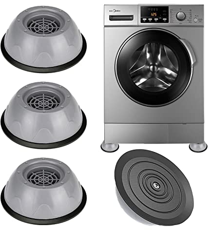 4Stück Schwingungsdämpfer Waschmaschine,Antirutschmatte Waschmaschine Vibrationsdämpfer Waschmaschine Füße Unterlage Pad Gummi-Fußpolster für Universal Möbel, Bett, Kabinett, Waschmaschine, Trockner