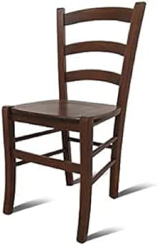 Dmora - Klassischer Holzstuhl, für Esszimmer, Küche oder Wohnzimmer, Made in Italy, cm 44x45h87, Sitzhöhe cm 47, Nussbaumfarbe