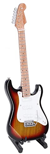 Dilwe Miniaturgitarre, 18 cm Länge, Lindenholz-E-Gitarrenmodell für Heimdekorationsgeschenke