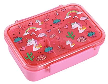 IDRINK® - Lunchbox mit Trennwand, Gabel und Löffel 18,5 x 13,4 x 6 cm (UNICORN)