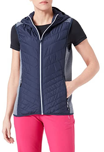 CMP - Damen-Knit-Tech-Weste mit fester Kapuze, Schwarz Blau, D34
