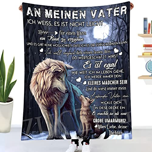 Kuscheldecke Flauschige, An Meinen Vater Personalisierte Nachricht Brief Decke, Super Weich Sofadecke Weiche Warme Couch Decken Sofa Decken Wohndecke Schlafdecke, Geburtstag, Weihnachten Geschenke