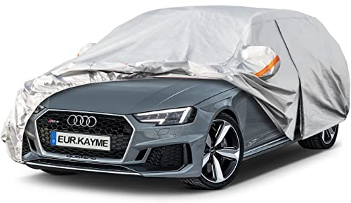 Kayme Autoabdeckung Kombi Wasserdicht Atmungsaktiv Passend für 2001-2023 Audi A4 Avant, Vollgarage Autoplane für Regen Sonne Staub Schutz,Auto Abdeckplane Faltgarage im Winter(3-7 Tage liefern)