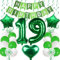 Ballons 19 Geburtstag Grün Luftballon 19. Geburtstagsdeko für Mädchen Jungen 19. Geburtstag Junge Geburtstagsdeko 19 Jahre Junge Grün Deko Geburtstag Luftballons 19. Geburtstag Grün mit Girlande