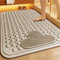 Z·Bling Tappeto Doccia Antiscivolo 60x90cm, Rettangolare Tappetino Doccia Antiscivolo con Ventose e Fori di Drenaggio,Tappetino Vasca Antiscivolo per Doccia e Bagno (Beige)