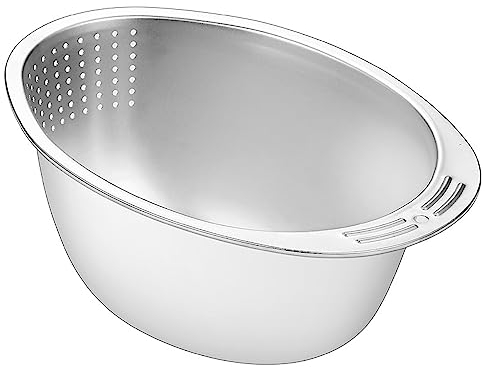 Versátil cuenco de lavado de arroz, la práctica herramienta para cocinar en casa, cocina, colador, escurridor de arroz, cuenco de acero inoxidable, cuenco de lavado de frutas y frijoles, colador