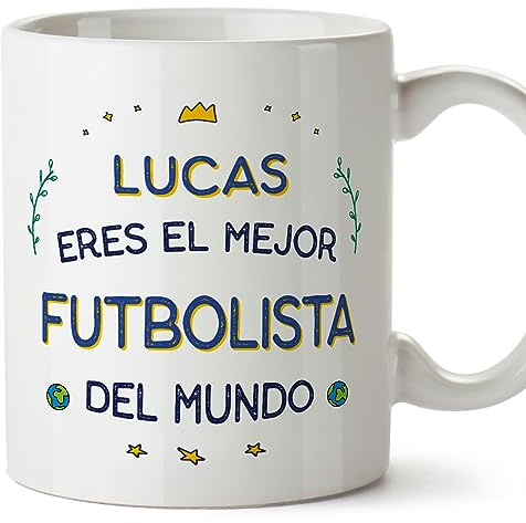 MUGFFINS Tazas Personalizadas para FUTBOLISTA hombre - En Español - Mejor del Mundo - 11 oz / 330 ml - Regalo Personalizable original y divertido