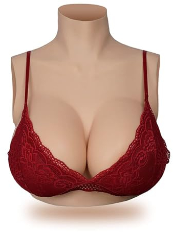 Silikon Brüste Realistisch Brustprothesen Künstliche Brüste Baumwolle Gefüllt K Cup, Weiche Künstliche Silikontitten Brustprothesen, Silikon-Nippel Brustwarzen Mastektomie Brust Enhancer, Elfenbein
