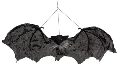 Horror-Shop Schwarze Vampirfledermaus mit Fetzenflügeln 60 cm
