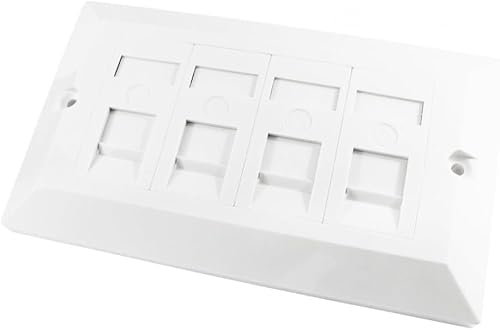 CAT5e Ethernet Faceplate Single RJ45 Socket Wall Plate for CAT 5 Ethernet Cable Networking Socket Box - 1 Port / 2 Ports / 4 Ports - by Electoys (4 Ports)