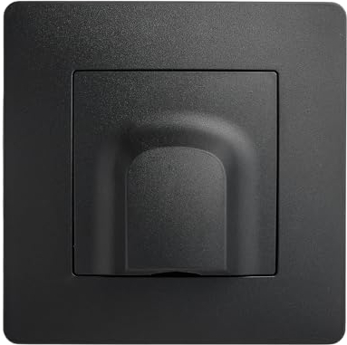 DEBFLEX - Caly - Salida de Cables con Sujetacables - Para Ocultar el Cableado de Aparatos sin Enchufe Eléctrico - Personalizable - ABS - Instalación Empotrada - Negro - 71 x 71 x 27 mm