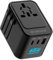 decqle Adaptateur Prise Universelle, Adaptateur Voyage International avec 2 Ports USB-C(GaN 65W) ＆ 1 USB-A, Concerner France vers USA, UK, EU, AU ＆ 224+ Pays (Noir)