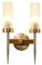 Hnexsei Goldene Wandleuchte mit Glasschirm - E14 Wandleuchte mit Glamourösem Kristall-Design für Moderne Wohnräume (2 Lichter)