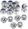M6 Nyloc Nuts, 20PCS Nylock Nuts, Stainless Steel Hex Nut, DIN985 Self-Lockingnut with Washers, Nylon Insert Locking Nut Kits, M6 Threaded Lock Nut for Bolts, Screws