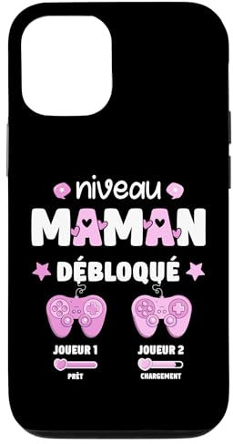 Coque pour iPhone 13 Enceinte Maman Niveau Maman Débloqué Geek en Cours 2025
