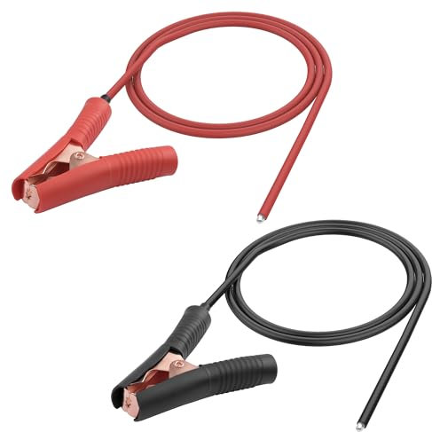 XMSJSIY Battery Jumper Cable Clamps 100A 10AWG for Car Battery Cables Insulated Alligator Clips Heavy Duty Battery Jump Leads for Car HGV Van Truck