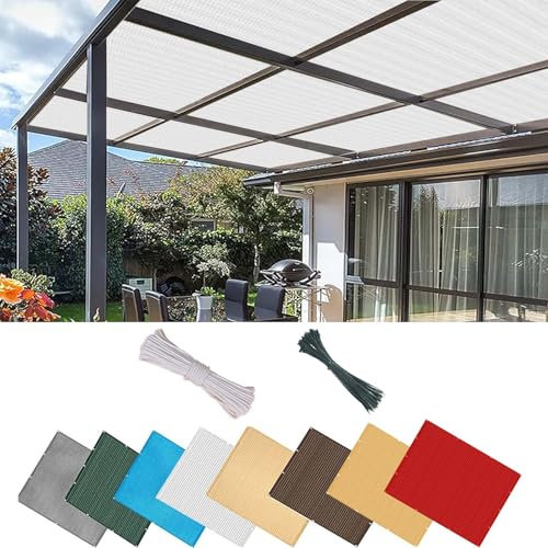 Rechteckiges Sonnensegel, 330,2 x 650,2 cm, HDPE-Gewebe, UV-Schutz, Pergola-Überdachung mit Ösen für Garten, Hof, Pool, Terrasse, Weiß