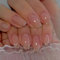 Ceboic French Tip False Nails Medium, 24Pcs Square Elegant Fake Nails Nude Glitter False Nails Acrylic Glue on Nails with Gold Edge, Natural & Reusable Stick on Nail for Women Manicure Decorations