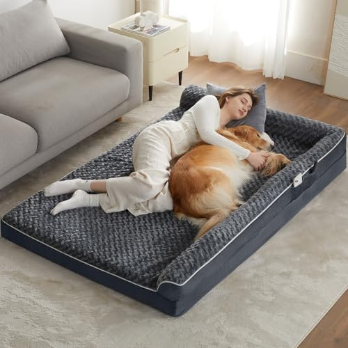 BFPETHOME - Orthopedic dog bed for large dogs waterproof with removable washable cover and non-slip base.