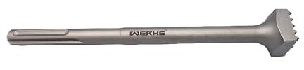 WERHE® SDS MAX cincel de abujardar 25 dientes 300 mm de largo, cuadrado 40 mm - Cincel de abujardar para martillos perforadores eléctricos - martillos de abujardar, para martillar hormigón
