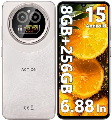 IIIF150 Action A5 Pro Telefonos Moviles Libres Android 15, 8GB(3+5) + 256GB/1TB Teléfono Móvil, 6,88 HD+ 1 Trasera, 5100mAh/10W, Cámara 16MP+5MP Móvil, 4G Dual SIM GPS/Fingerprint/OTG/3.5mm Jack