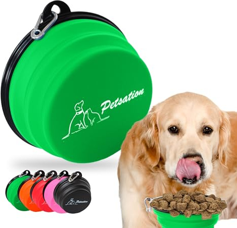 PETSATION gamelle pliable de voyage pour chien - Bol de voyage et nourriture - Légère et idéale pour les promenades - 1000 ml