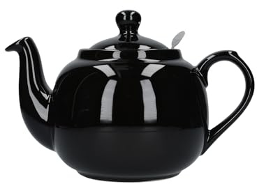 London Pottery Théière en céramique Farmhouse de 4 tasses avec infuseur amovible et couvercle, grande théière avec filtre en acier inoxydable à mailles fines, théière de 1200 ml / 40,6 oz pour thé en