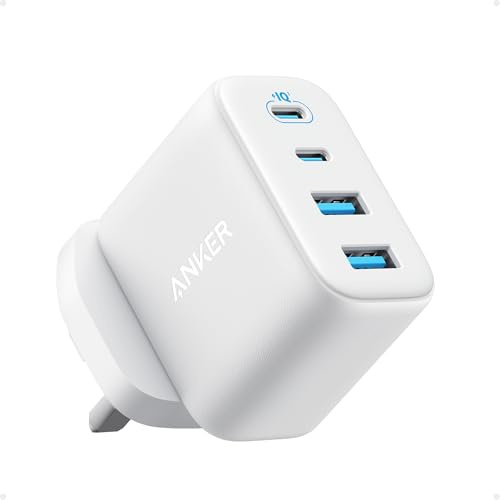 Anker Zolo 50W USB C Plug, 4-Port USB C Charger with 2 USB-C & 2 USB-A, Compact Fast Charger UK for iPhone 17/16/15/14/13 Series, iPad, Galaxy (White, Cable Not Included)