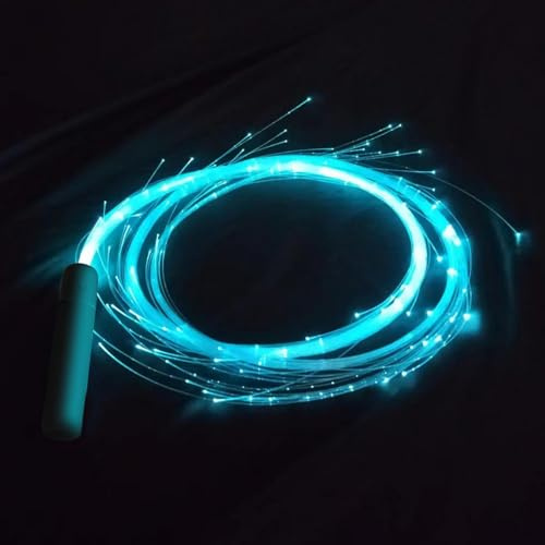 Générique Fouet LED à Fibre Optique – Multicolore 1,7 m | Accessoire Danse et Ambiance boîte de Nuit | Fouet Lumineux Rotatif 360° avec Piles | Décoration fête, Animation et Show Lumineux
