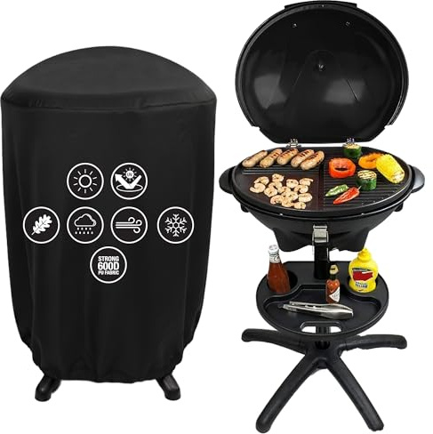 Andrew James Electric Barbecue Grill with Protective Weatherproof Cover – Outdoor Tabletop BBQ, Smokeless Electric Cooking, Adjustable Temperature, Portable Garden & Balcony Grill Bundle