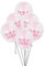 Unique Babyparty-Konfetti-Luftballons - 30 cm - It's a Girl - Rosa - 6er-Pack