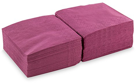 Hängelampe ser22204591 Coktail, Serviette, 20 x 20, 2-lagig, 1/4 Falz, 100 Servietten Uni mit Bordüre, bordeaux