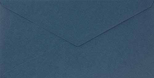 Netuno 100 Briefumschläge Blau DIN lang 11x22 cm fein und festlich | 115g Sirio Color Blu · hochwertige blaue Umschläge für Geburtstag, Taufe, Jubiläum, Einladungen, Einladungskarten, Grußkarten