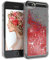 EAZY CASE Hülle kompatibel mit iPhone 5 / 5S / SE (2016) Schutzhülle mit Flüssig-Glitzer Handyhülle, Schutzhülle, Cover mit Glitter Flüssigkeit, aus TPU/Silikon, Transparent/Durchsichtig, Rot