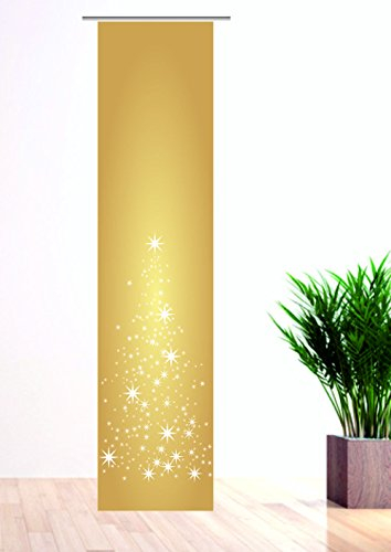 gardinen-for-life Flächenvorhang Weihnachtstraum Gold Schiebevorhang, Gr.60 x 260 cm - Herrlicher Weihnachts - Vorhang - Christmas - Weihnachten