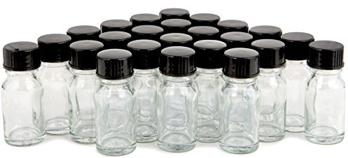 Vivaplex Lot de 24 bouteilles en verre avec couvercles Transparent 10 ml